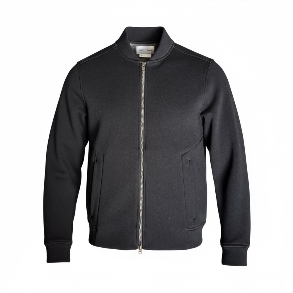 Ministry of Supply Black Fleece Lined Bomber Jacket - Picture 2 of 8